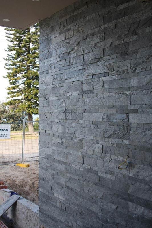 Natural Textured 3D Wave Stacked Grey Stone Outdoor Wall Cladding