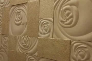 CMD Rose Flower Mix Size Accent Motif Natural Beige Stone Carving Art