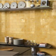 100x300 mm Vintage Yellow Glossy Subway Kitchen Backsplash Wall Tile