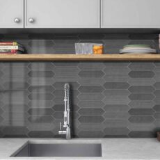 75x300 mm Picket Grey Plain Decor Mix Kitchen Backsplash Wall Tile
