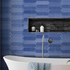 75x300 mm Picket Indigo Plain Decor Mix Bathroom Wall Tile