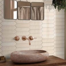 75x300 mm Picket Pink Plain Decor Mix Bathroom Wall Tilezzzzzzz