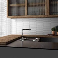 75x300 mm Picket White Plain Decor Mix Kitchen Backsplash Wall Tile