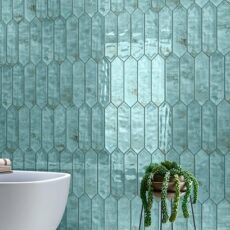 75x300 mm Polo Rustic Ocean Glossy Picket Subway Bathroom Wall Tile