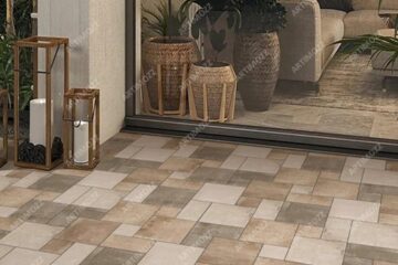 Multi Size Modular Rust Natural Digital Vitrified Balcony Floor Tile