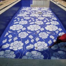 CMD 3D White Flower Glass Mosaic Mural Outdoor Swimming Pool Underwater Tile