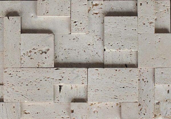 Multi Size 3D Mosaic Travertine Stone Wall Cladding
