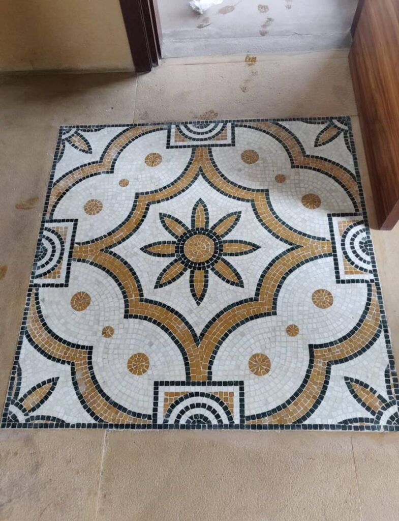 Stone Area Rug Inlay Stone Mosaic Rug designs | Artimozz