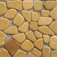 Yellow Color Flat Natural Stone Pebble Mosaic Tile