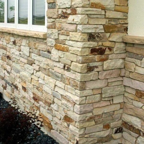 Handmade Rough Textured Ledge Rustic Beige Stone Exterior Wall Cladding