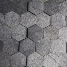 Natural Texture Hexagon 3D Pattern Grey Stone Wall Cladding