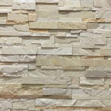 Beige Color Long Strip Pattern Natural Stone Wall Cladding
