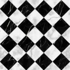 Black and White Marble Finish Square Mosaic Tile