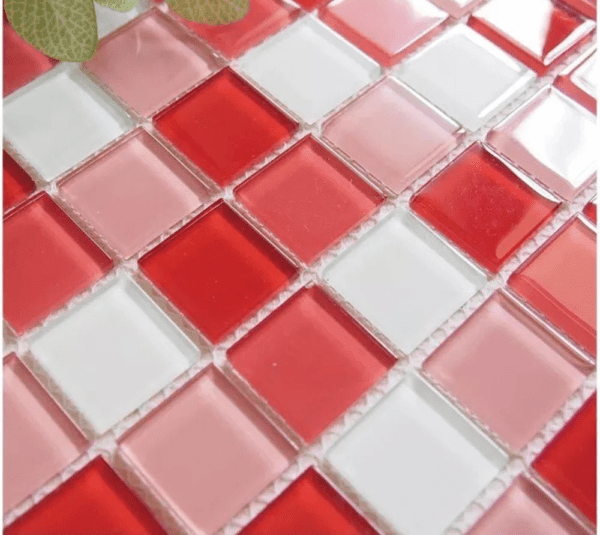Multi Pink Color Crystal Glass Mosaic Tile
