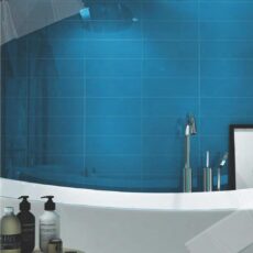 100x300 mm Plain Cyan Glossy Subway Bathroom Wall Tile