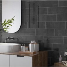 100x300 mm Vintage Charcol Glossy Subway Bathroom Wall Tile