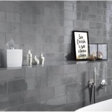 100x300 mm Vintage Soft Grey Glossy Subway Kitchen Backsplash Wall Tile