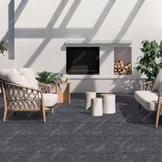600x600x15 MF Core Graphite Black Digital Full Body Terrace Floor Tile