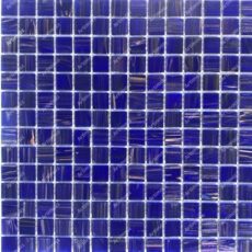 20X20 mm Cobalt Blue Gold line Glass Mosaic Tile