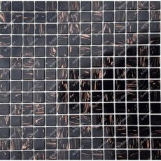 20x20 mm Black Brown Gold line Glass Mosaic Tile
