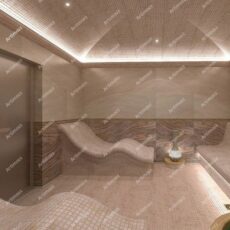 20x20 mm Ivory White Gold line Glass Mosaic Spa Floor Tile