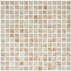 20x20 mm Ivory White Gold line Glass Mosaic Tile