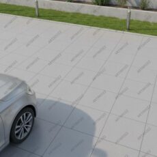 600x600x15 mm MF Steel Grey White Matt Full Body Vitrified Car Parking Floor Tile