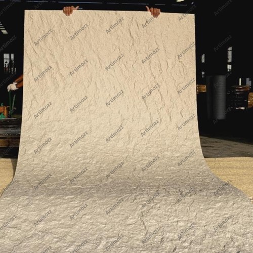 Beige River Sand Textured Finish Light Weight Modified Clay Flexible Veneer Sheet